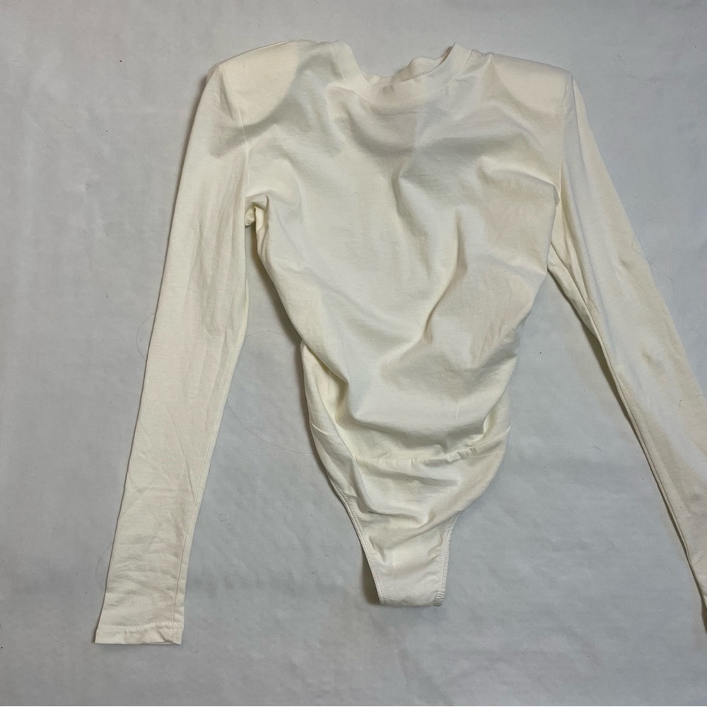 NWT New Danielle Bernstein Open Back Cotton Ivory Bodysuit Size XS - Picture 6 of 13